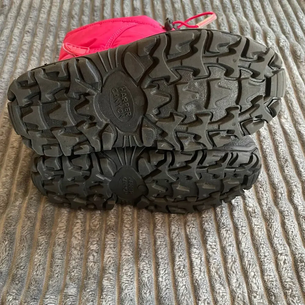 Harper Canyon Girls Snow Boots Size 8/9 Pink Black Insulated Winter Boots